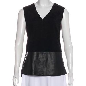 Vince - Leather Sleeveless Top - Size M, 6